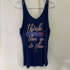 CALIA by Carrie Underwood Blue Graphic Tank Top Relaxed Fit